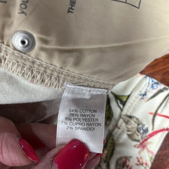 J. Jill Womens Jeans 0P Pink Blue Green Authentic Fit Slim Ankle Floral Stretch - Picture 10 of 15